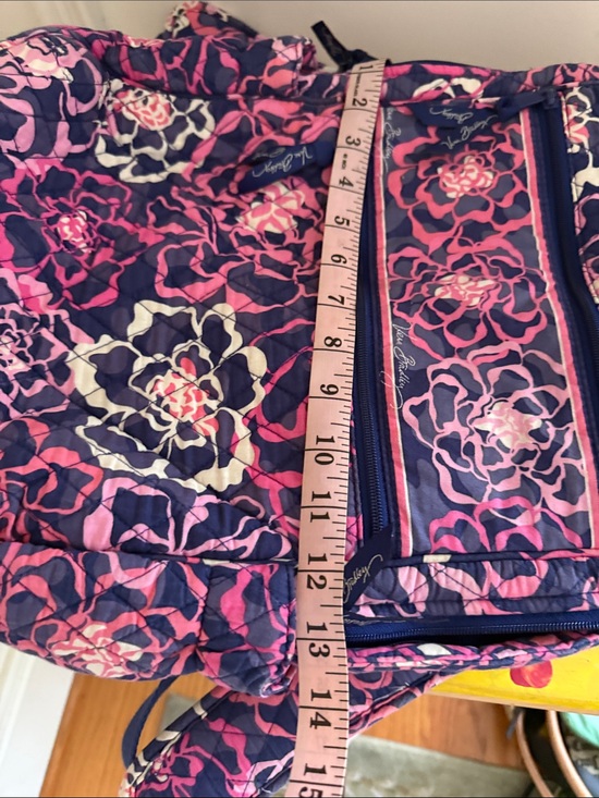 Vera Bradley Floral Quilted Navy and Pink Backpack